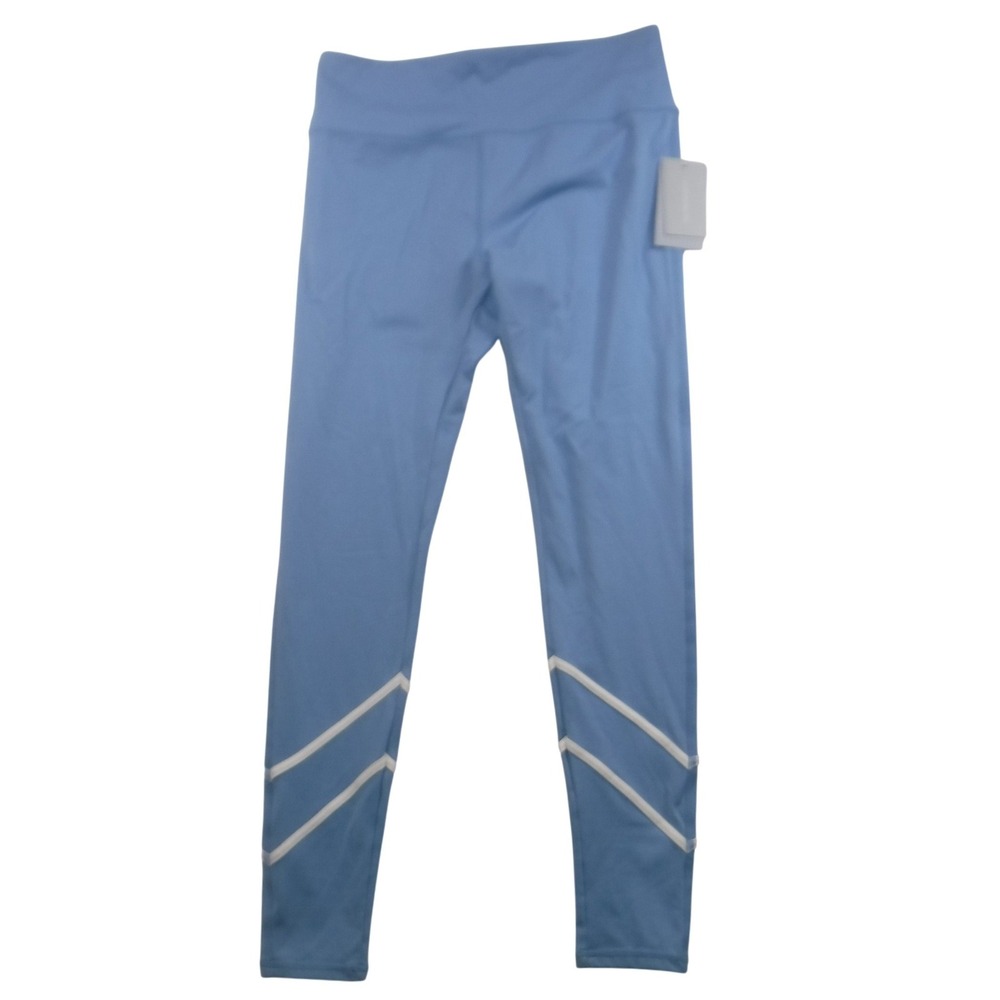 Antonio‎ Melani Womens XL Blue High Waist Chevron Stripe Athletic Leggings NWT
